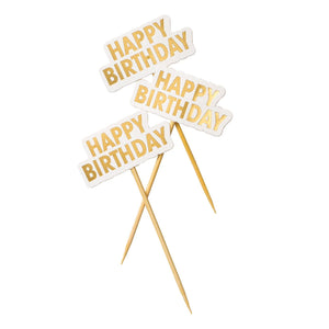 Cake toppers Happy birthday 10st guld