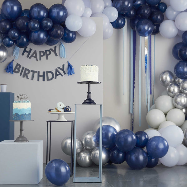 Happy birthday tårtdekoration Caketopper silver
