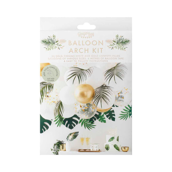 Ballonggirlang DIY chromguld, vit