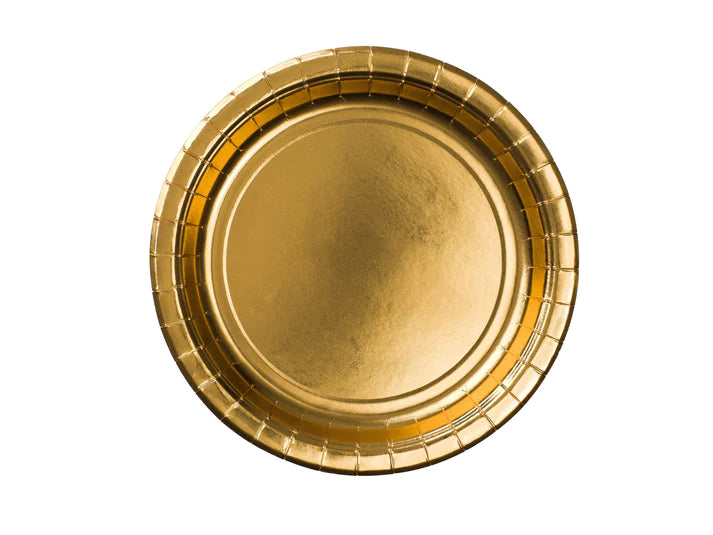 Papperstallrik 8st guld