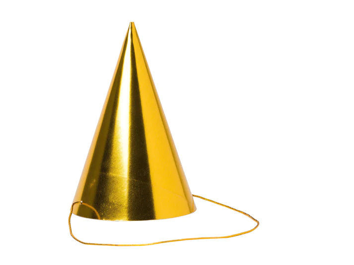 Partyhatt guld 8-pack
