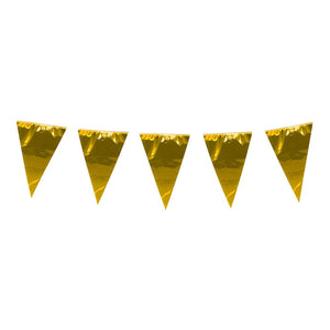 Flaggirlang metallic guld stor