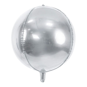 Folieballong Orbz klotrund silver 40cm