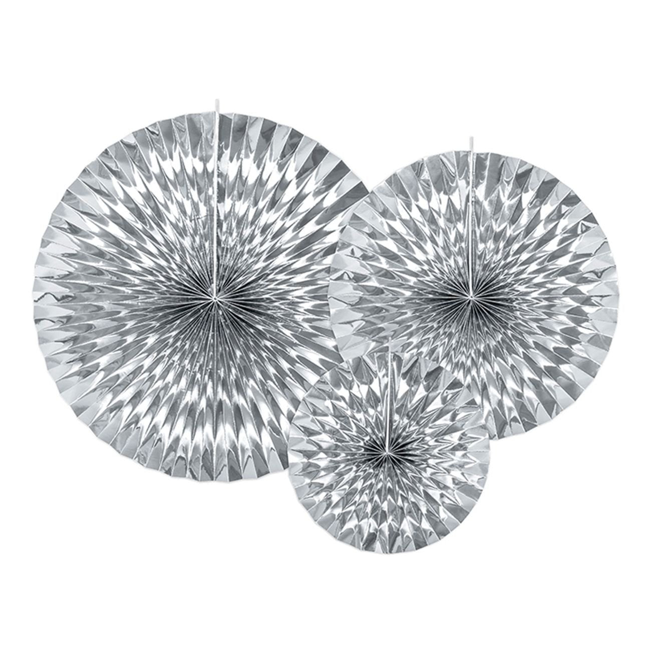 Pappersfjädrar silver metallic 3-pack
