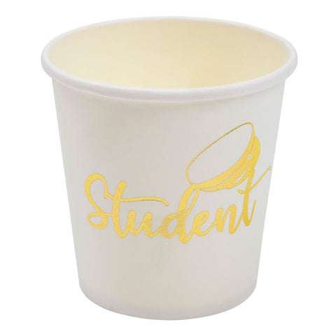 Pappersmugg student guld 8-pack