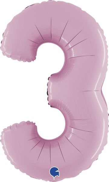 Sifferballong 66cm Pastellrosa