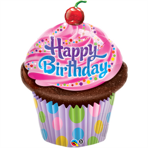 Happy birthday cupcake 89cm folieballong