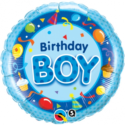 Birthday boy blå folieballong 45cm