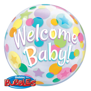 Welcome baby ballongbubbla 55cm