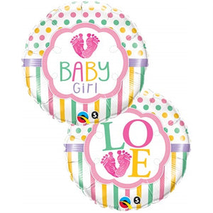 Baby girl fötter love rosa 45cm