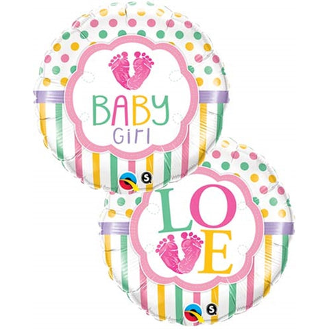 Baby girl fötter love rosa 45cm