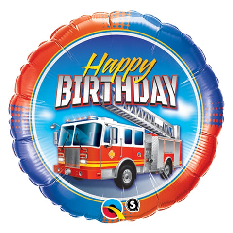 Happy birthday brandbil 45cm folieballong