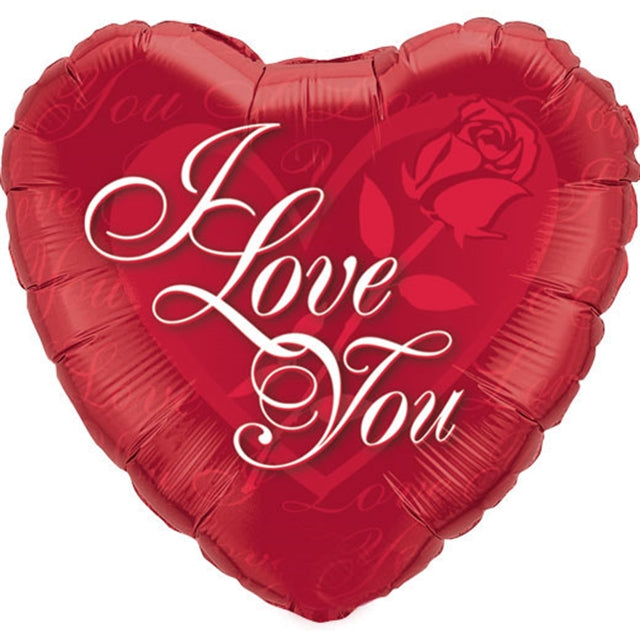 I Love You folieballong hjärta 45cm