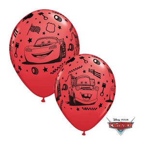 Bilar röd 28cm latexballong 5-pack