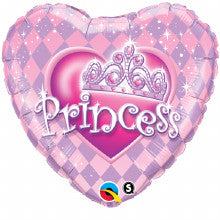 Princess rosa foliehjärta 45cm