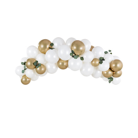 DIY Ballongbåge guld och vit 2m