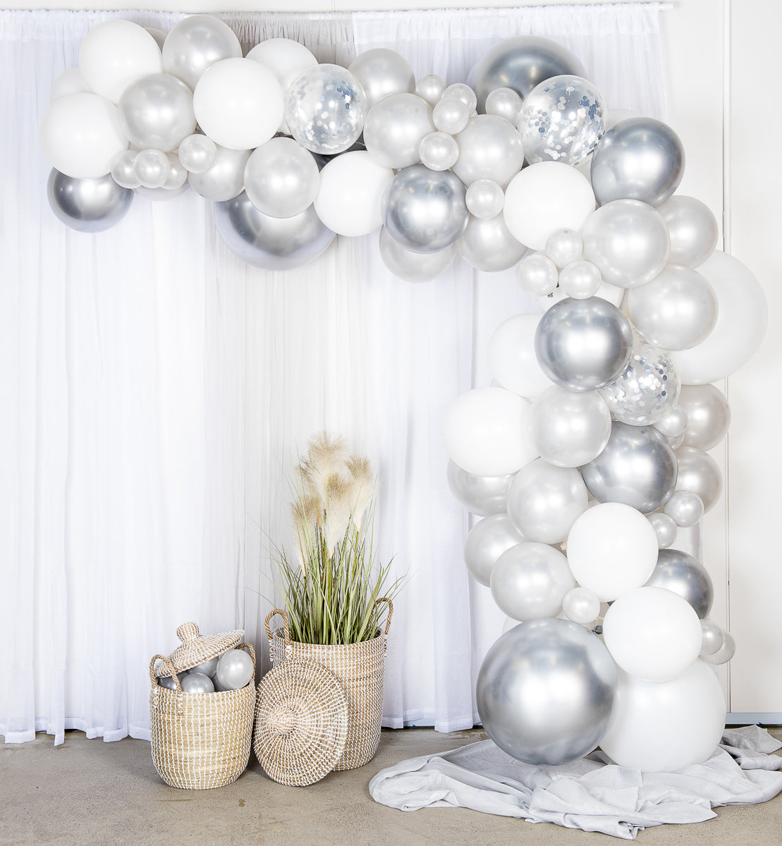 DIY Ballongbåge Silver 5m