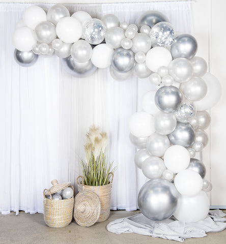 DIY Ballongbåge Silver 5m