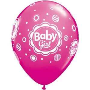 Baby girl 28cm Latexballong 6-pack