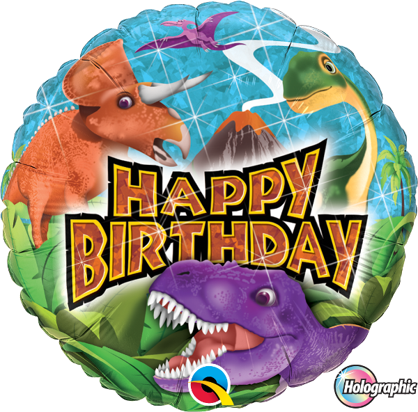 Happy birthday dinosaurie 45cm folieballong