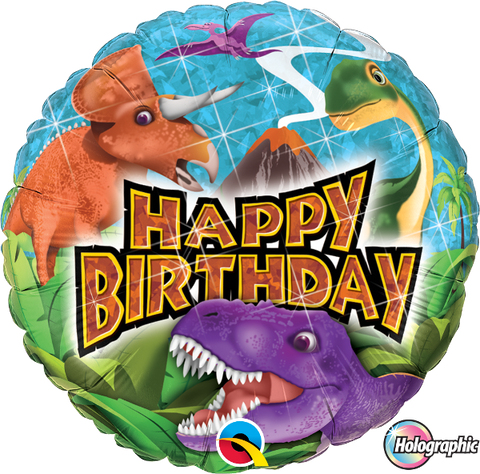 Happy birthday dinosaurie 45cm folieballong