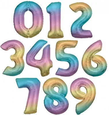 Sifferballong 83cm Pastell